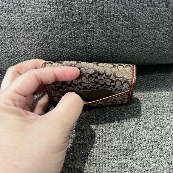 Authentic Coach Signature Monogram Logo Snap Front Card Holder - Picture 3 of 8